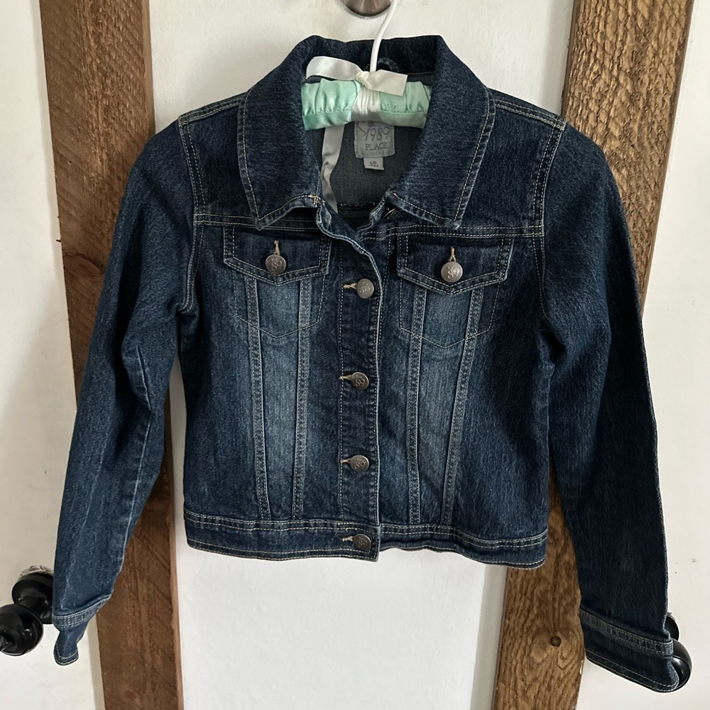 1989 Place Girls Dark Denim Jean Jacket Stretch Sz Large 10/12
EUC